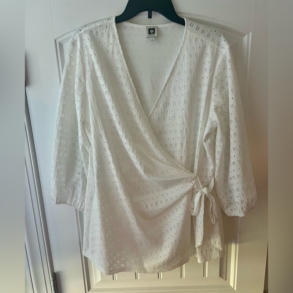 White lace Anne Kline Blouse size 1X - Never Worn